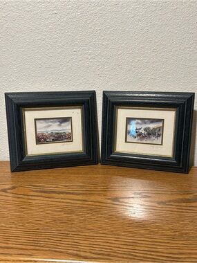 Black Framed Landscapeu Art Print - Set of 2